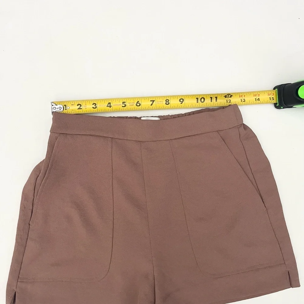 Aritzia Wilfred Boissier Short High Waisted Classic Trouser Brown Tan Size Small - Picture 6 of 9
